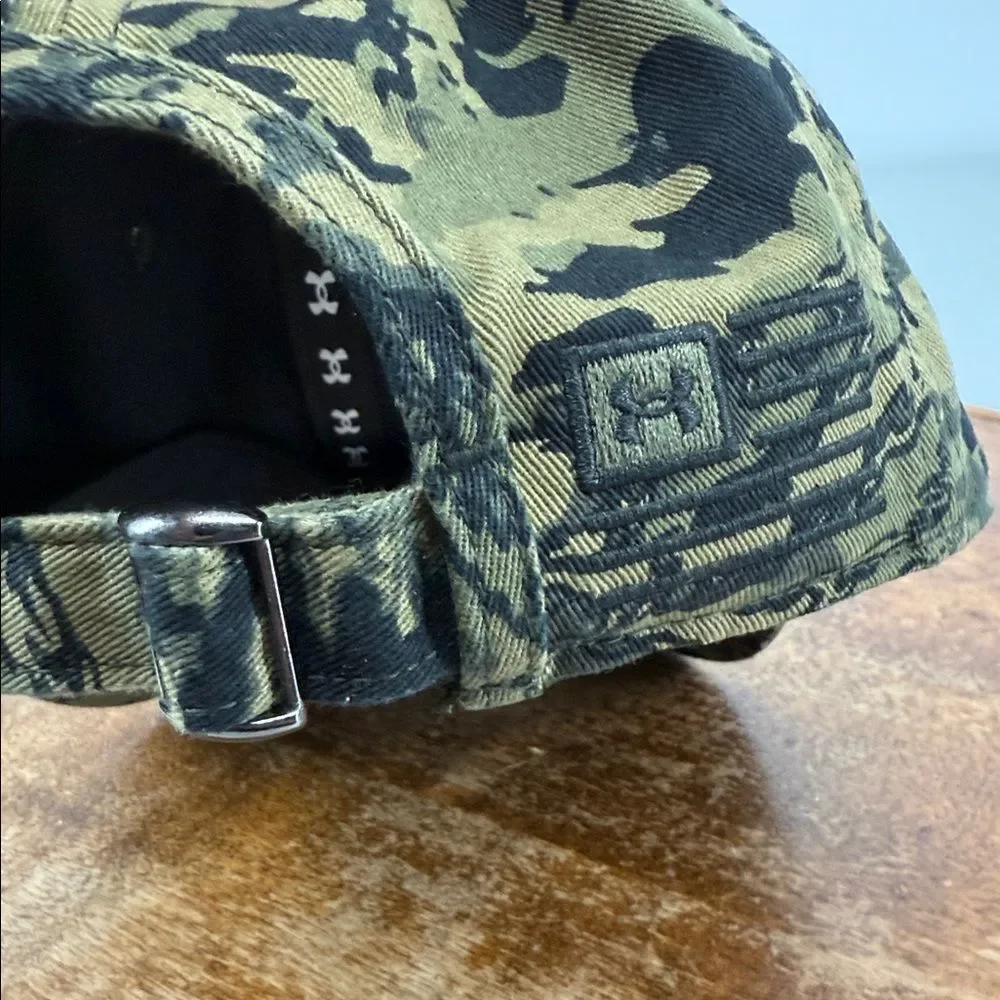 Under Armour Hat Freedom Green Black Camouflage Baseball Cap Free Fit Adjustable